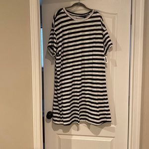 Old navy tshirt dress. Black and white stripes. New with tag.